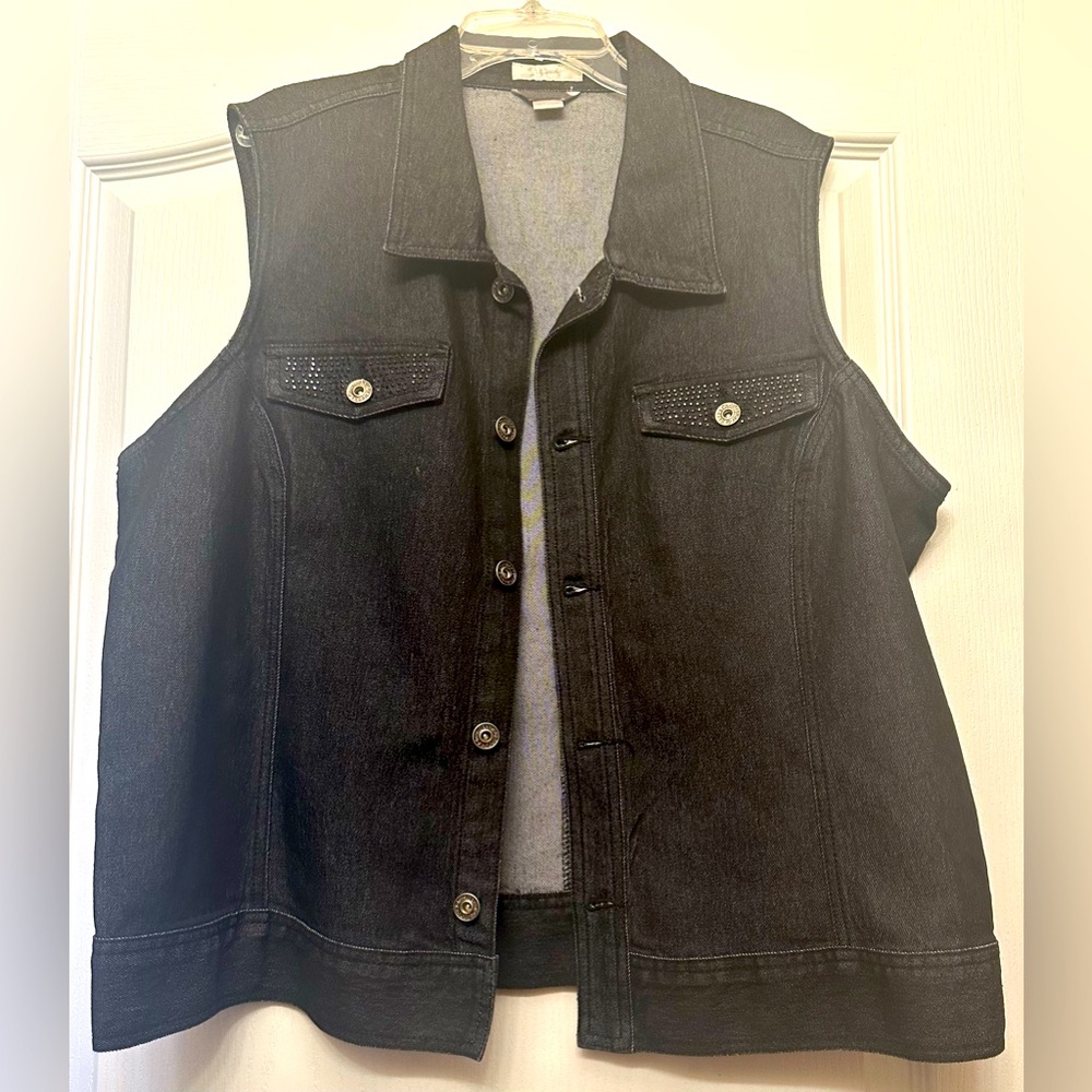 Ladies Black Denim Vest